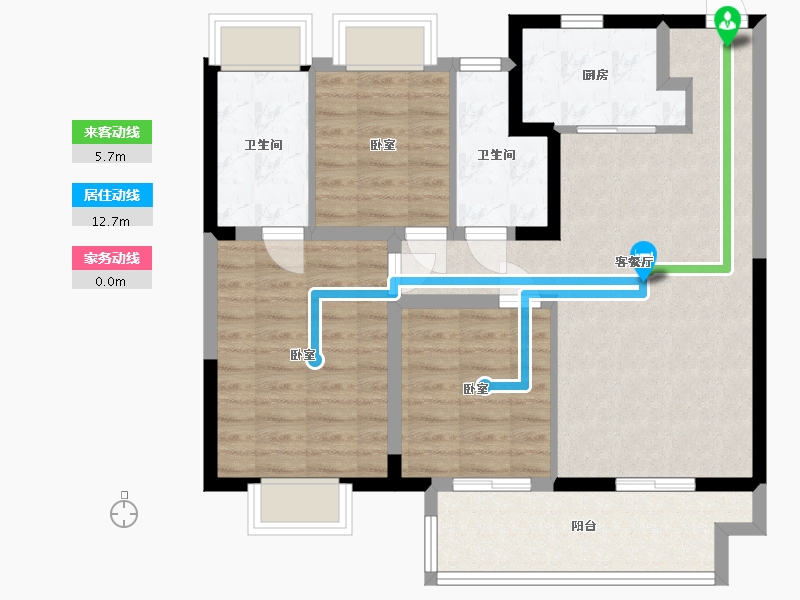 江苏省-无锡市-华侨城运河湾-87.57-户型库-动静线