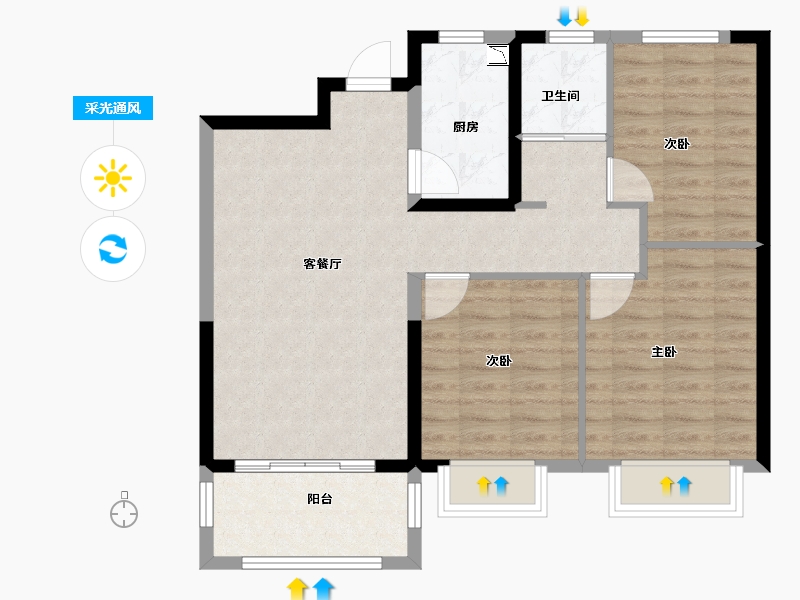 山东省-日照市-日广雅居-78.00-户型库-采光通风