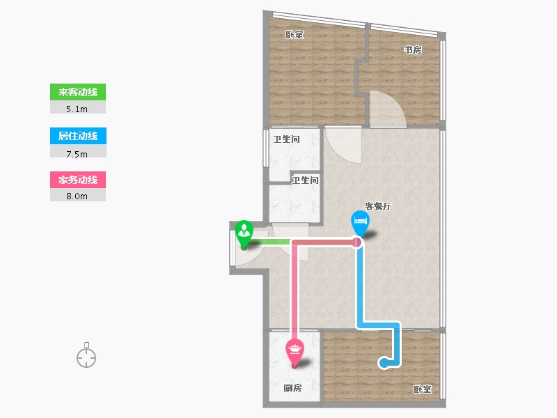 江苏省-南京市-沣麟公园壹号-120.01-户型库-动静线