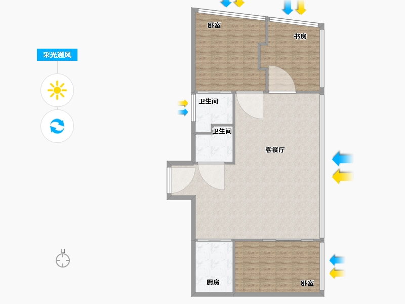 江苏省-南京市-沣麟公园壹号-120.01-户型库-采光通风