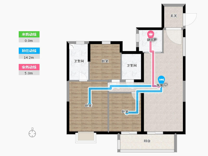 江苏省-无锡市-华侨城运河湾-100.45-户型库-动静线