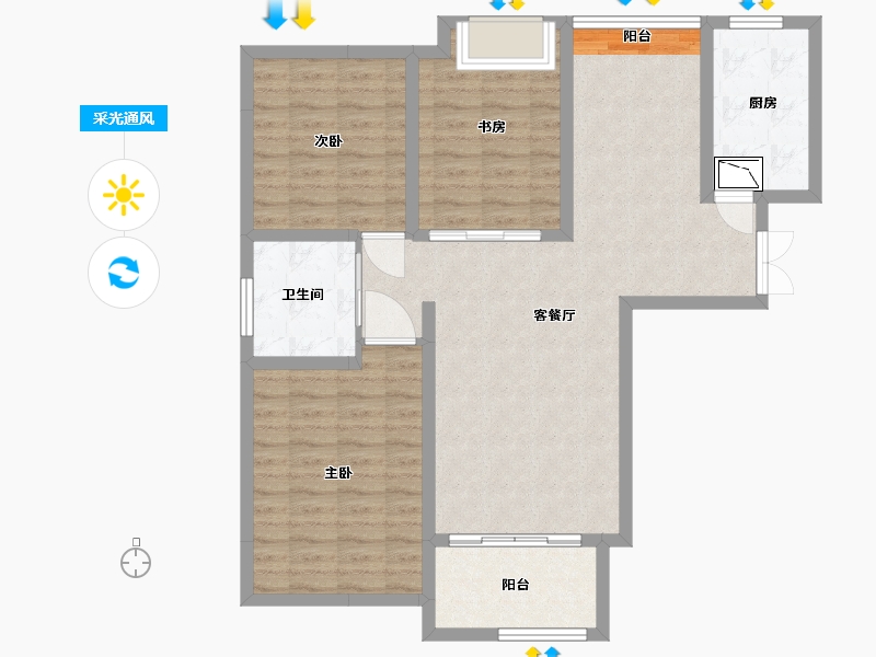 江苏省-徐州市-国华天域-96.00-户型库-采光通风