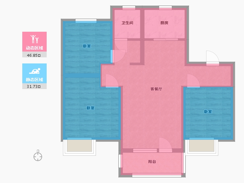 江苏省-无锡市-招商公园1872-69.25-户型库-动静分区