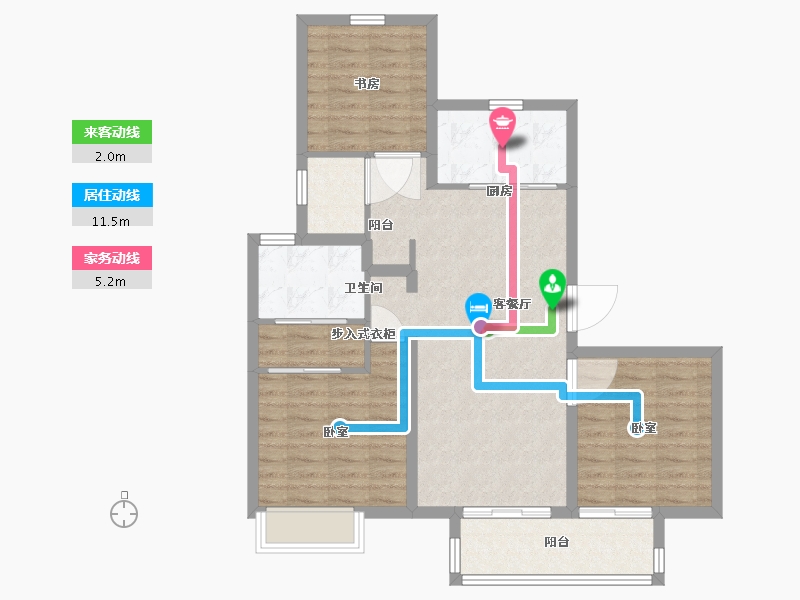 江苏省-南京市-珑悦-86.00-户型库-动静线