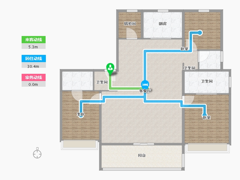 陕西省-西安市-陕建沣渭壹号院-220.00-户型库-动静线