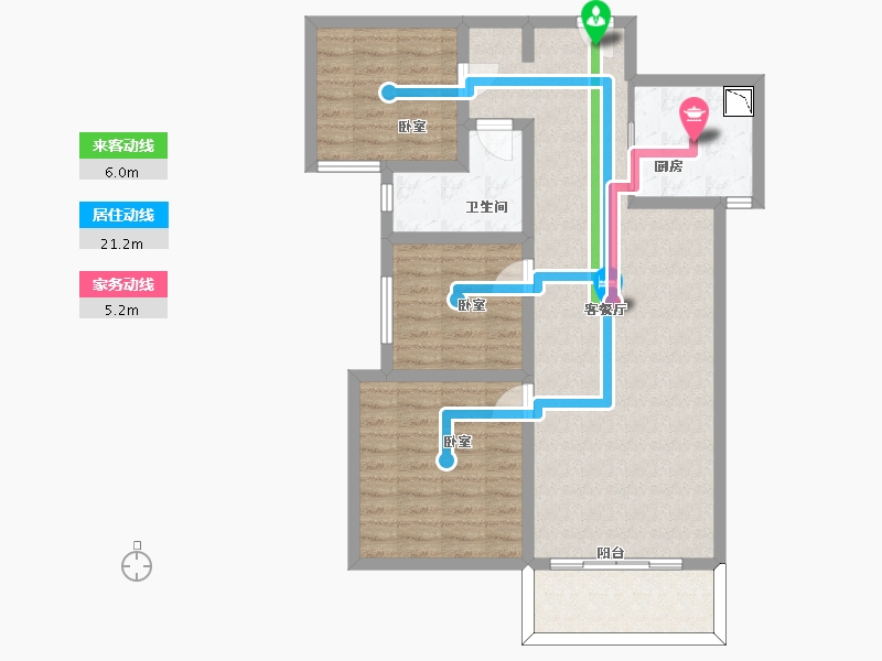 陕西省-渭南市-美林郡-89.03-户型库-动静线