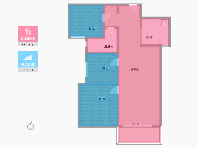 陕西省-渭南市-美林郡-89.03-户型库-动静分区