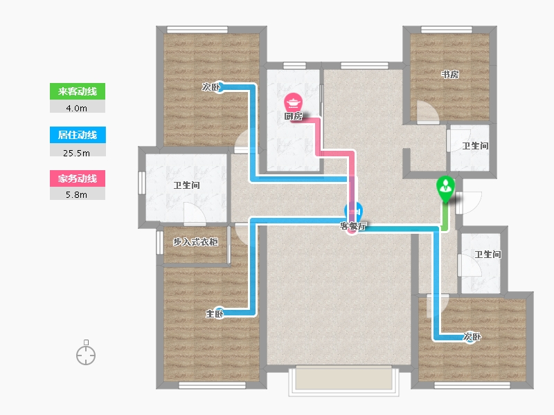 黑龙江省-大庆市-华溪龙城三期-124.58-户型库-动静线