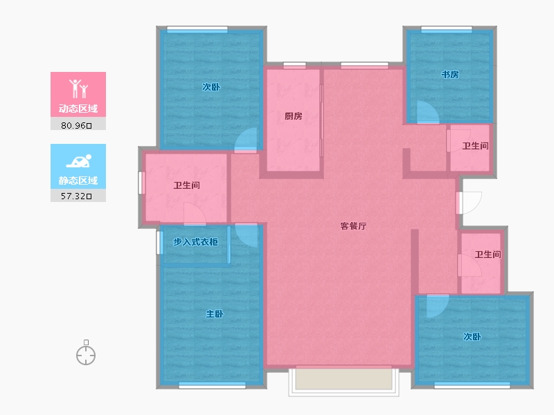 黑龙江省-大庆市-华溪龙城三期-124.58-户型库-动静分区