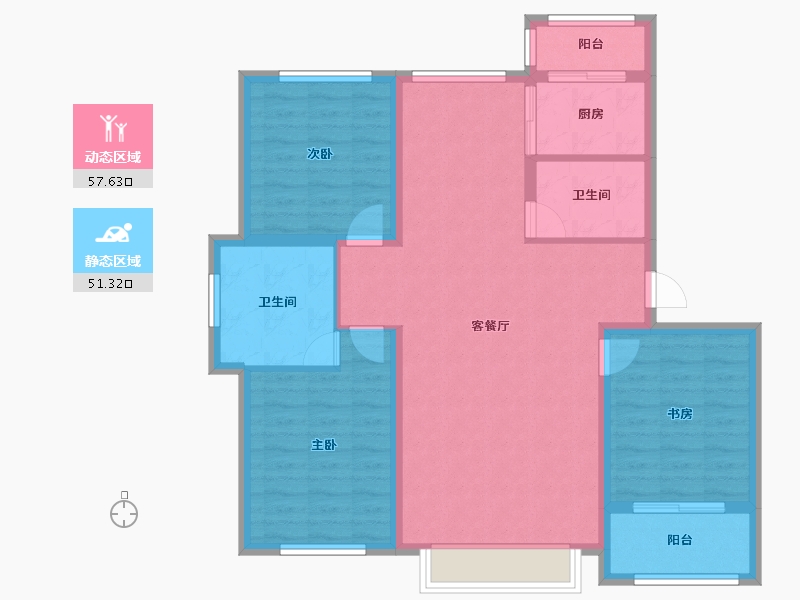 黑龙江省-大庆市-华溪龙城三期-98.01-户型库-动静分区