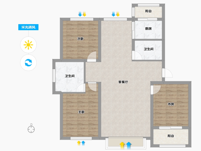 黑龙江省-大庆市-华溪龙城三期-98.01-户型库-采光通风