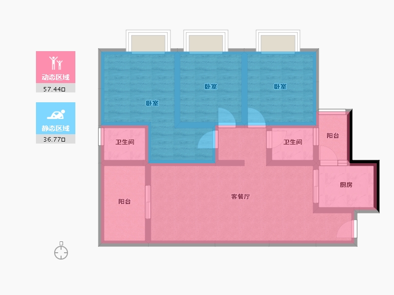 四川省-宜宾市-东燊长寿锦城-82.11-户型库-动静分区