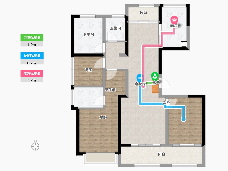 陕西省-西安市-绿城西安全运村-113.74-户型库-动静线