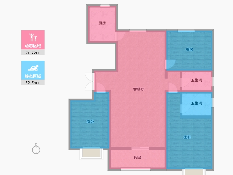 陕西省-西安市-宇林·水岸名邸-110.44-户型库-动静分区