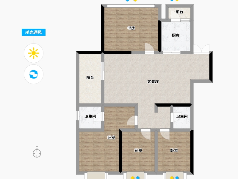 四川省-宜宾市-东燊长寿锦城-114.71-户型库-采光通风