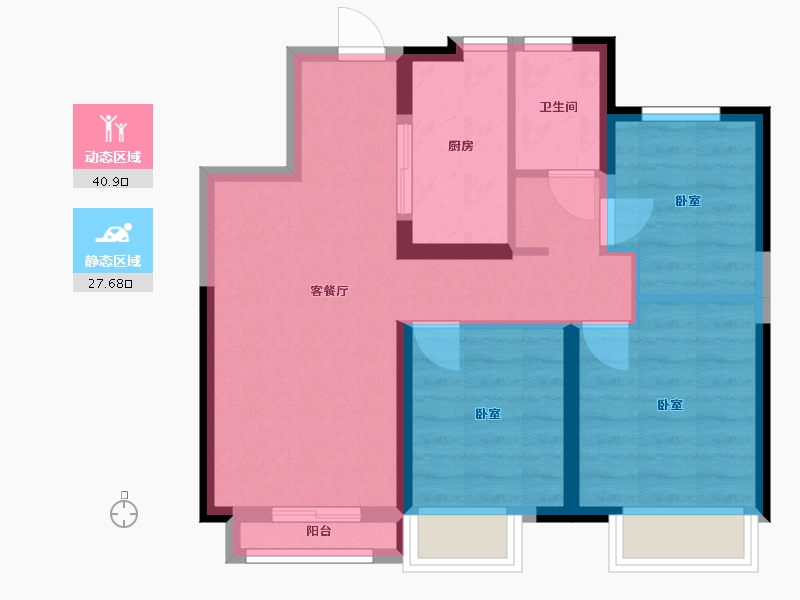 江苏省-无锡市-招商公园1872-60.40-户型库-动静分区