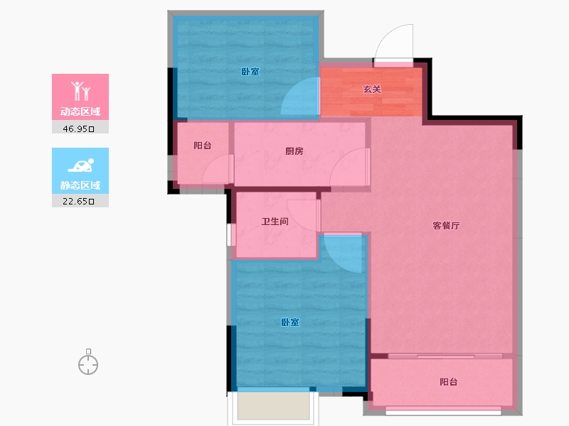 江苏省-南京市-欧洲城玖禧澜湾-63.00-户型库-动静分区