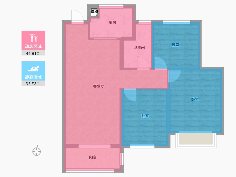 江苏省-无锡市-无锡融创壹号院-71.77-户型库-动静分区