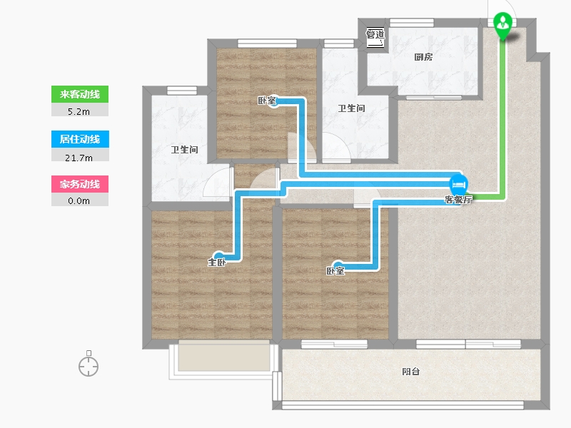 江苏省-无锡市-无锡融创壹号院-89.52-户型库-动静线