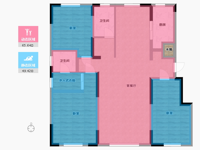 辽宁省-鞍山市-佳兆业·君汇上品-103.06-户型库-动静分区