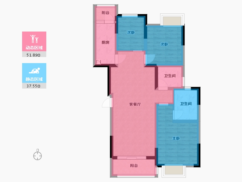 黑龙江省-哈尔滨市-融创西双版纳旅游度假区-78.61-户型库-动静分区