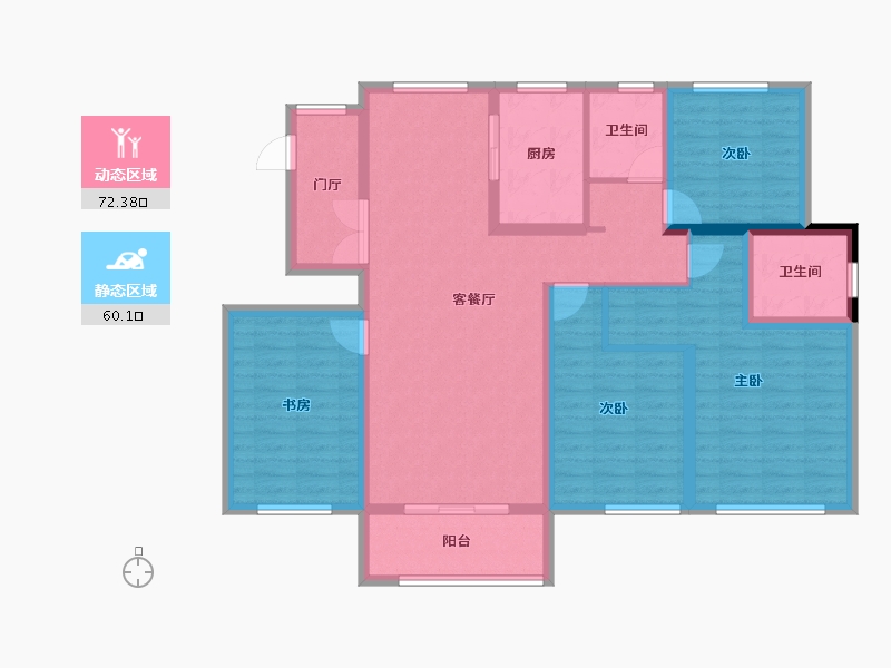 黑龙江省-牡丹江市-滨江壹號-117.93-户型库-动静分区