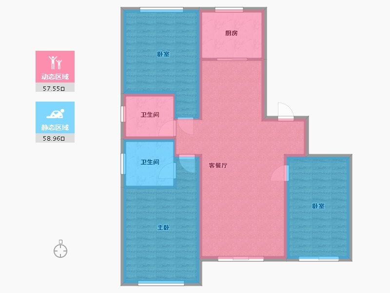 陕西省-渭南市-信达汣溪-106.06-户型库-动静分区