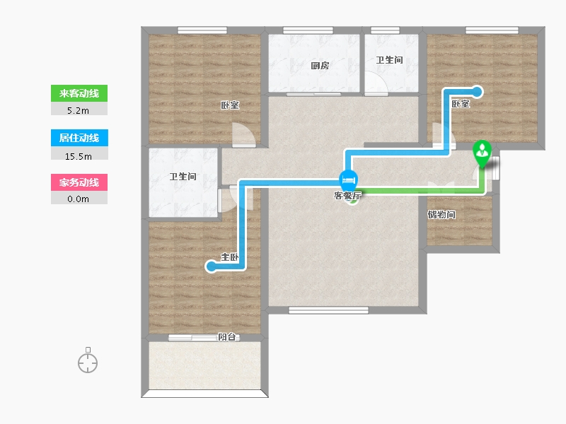 陕西省-渭南市-高新时代新城-106.77-户型库-动静线