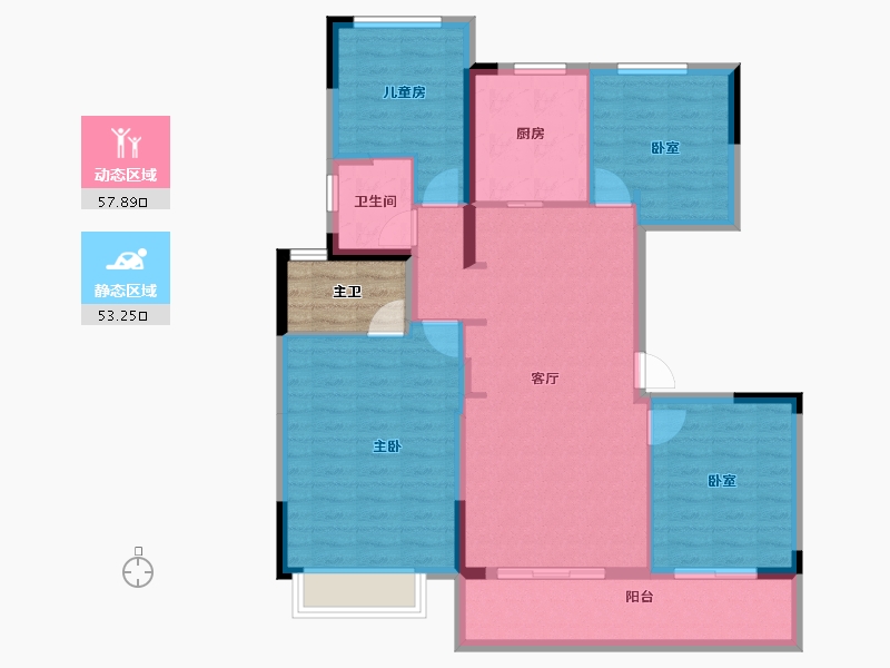 江苏省-南京市-雍宁府-104.53-户型库-动静分区