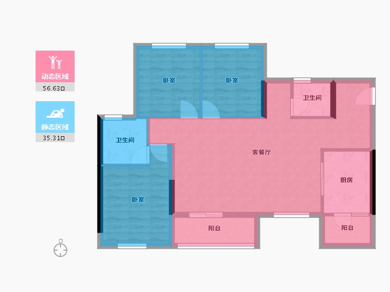 四川省-南充市-金科集美天悦-82.40-户型库-动静分区