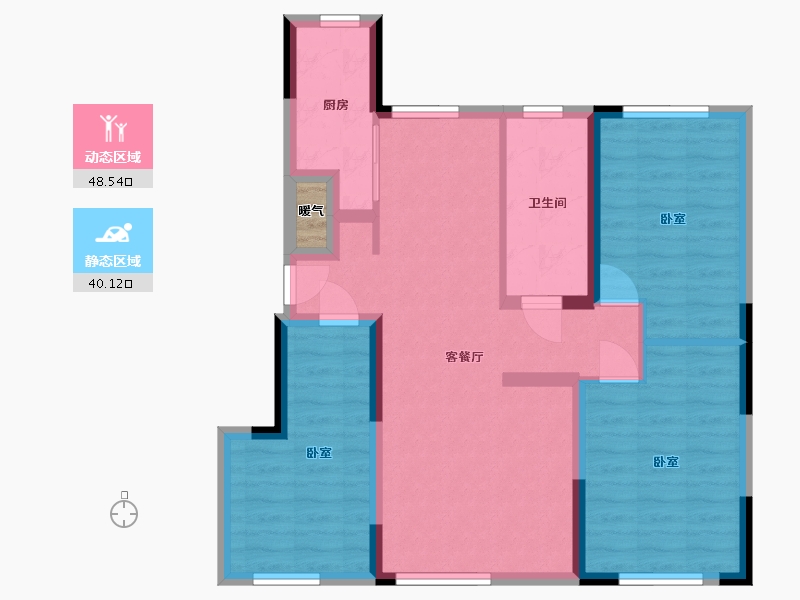 辽宁省-鞍山市-佳兆业·君汇上品-79.40-户型库-动静分区