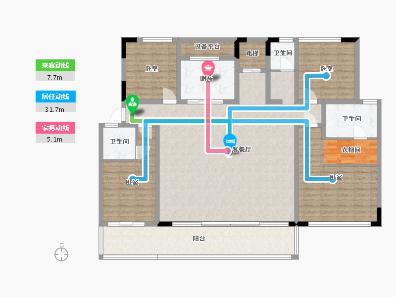 江苏省-无锡市-金科蠡湖-160.26-户型库-动静线