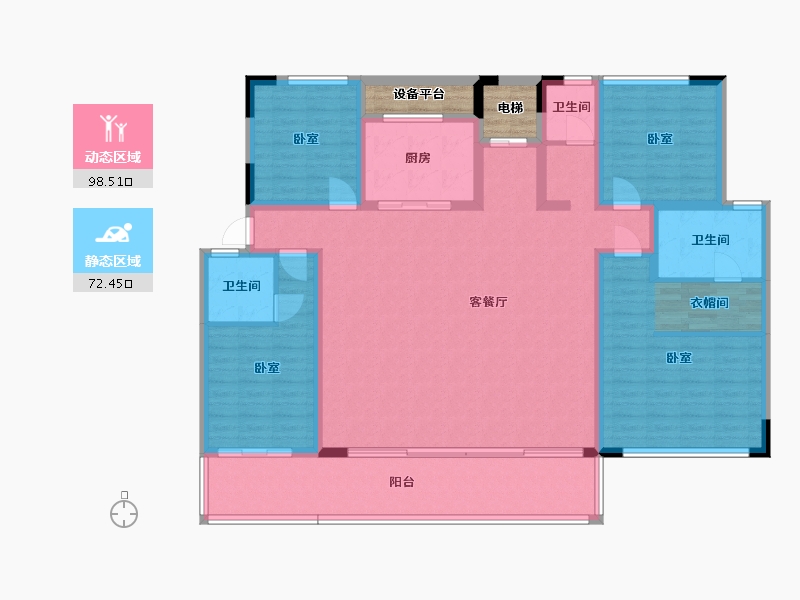 江苏省-无锡市-金科蠡湖-160.26-户型库-动静分区