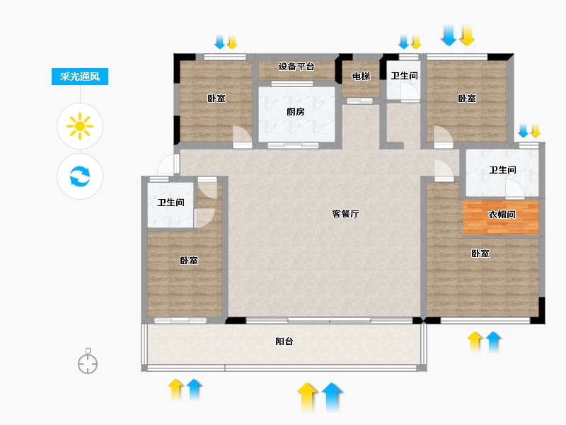 江苏省-无锡市-金科蠡湖-160.26-户型库-采光通风