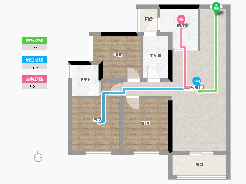 四川省-南充市-金科集美天悦-75.04-户型库-动静线