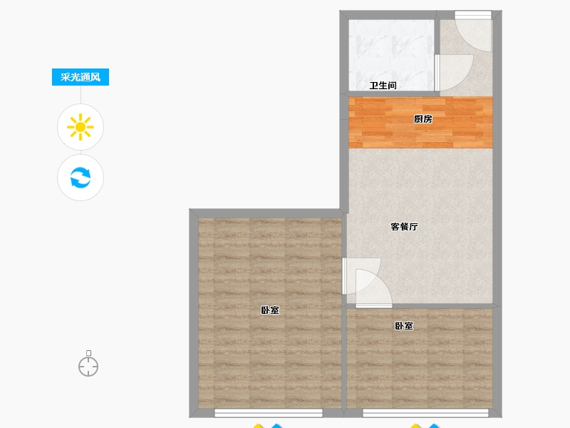 江苏省-徐州市-金博星城-61.00-户型库-采光通风