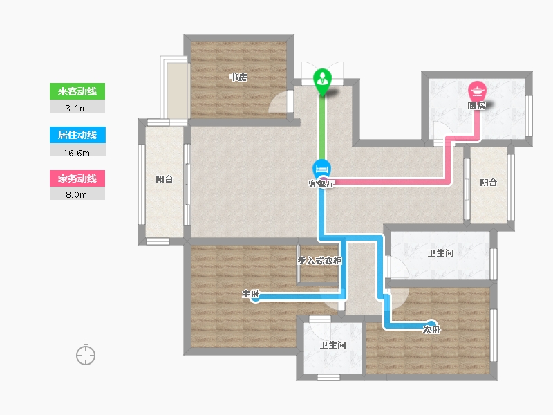 陕西省-榆林市-中央公园(三期)-109.57-户型库-动静线