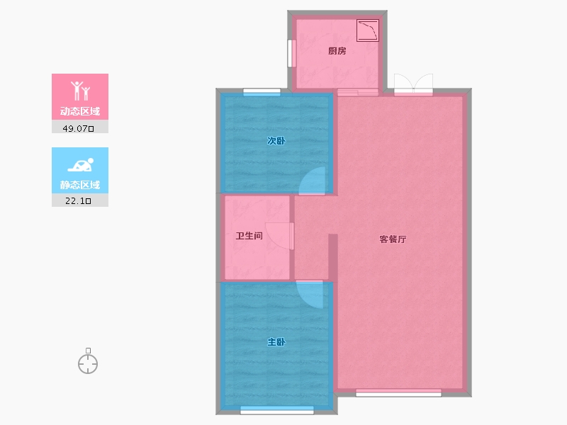 黑龙江省-大庆市-汇龙·玖玺首府-63.76-户型库-动静分区