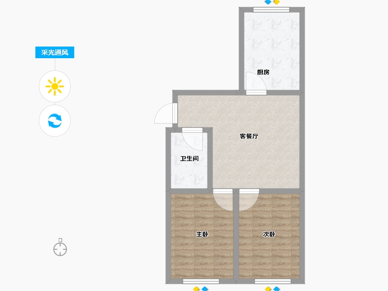 黑龙江省-牡丹江市-华林御景B区-66.01-户型库-采光通风