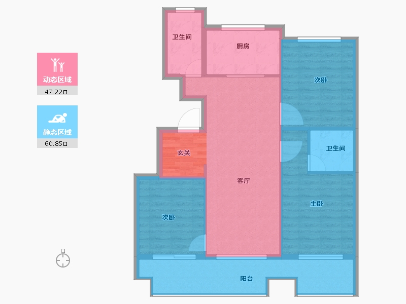 江苏省-徐州市-荣华棠玥府-98.00-户型库-动静分区