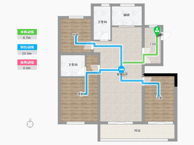 黑龙江省-牡丹江市-滨江壹號-104.30-户型库-动静线