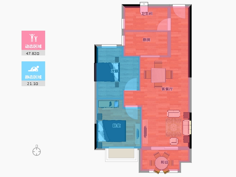 江苏省-南京市-中骏东原璟阅-62.00-户型库-动静分区