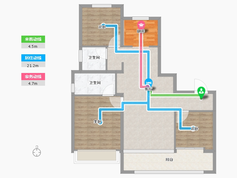 江苏省-徐州市-美的工润·云澜天境-94.00-户型库-动静线