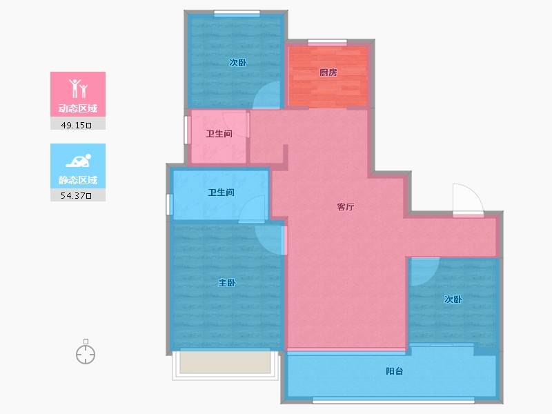 江苏省-徐州市-美的工润·云澜天境-94.00-户型库-动静分区