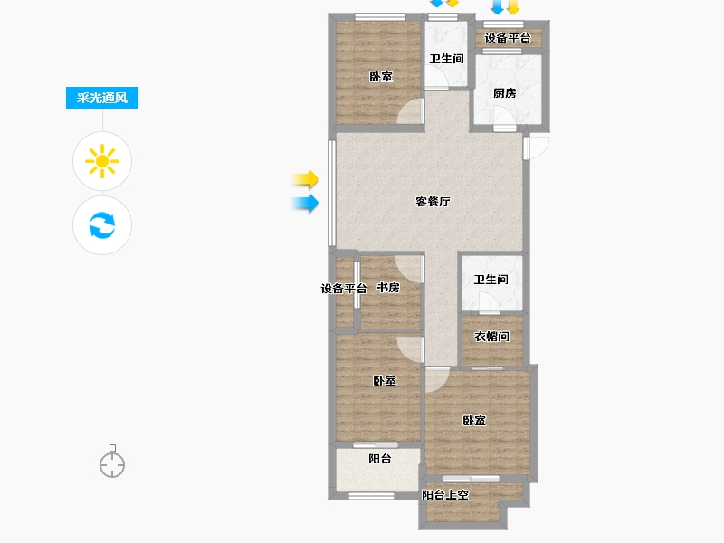 江苏省-徐州市-恒华-长安府-102.01-户型库-采光通风