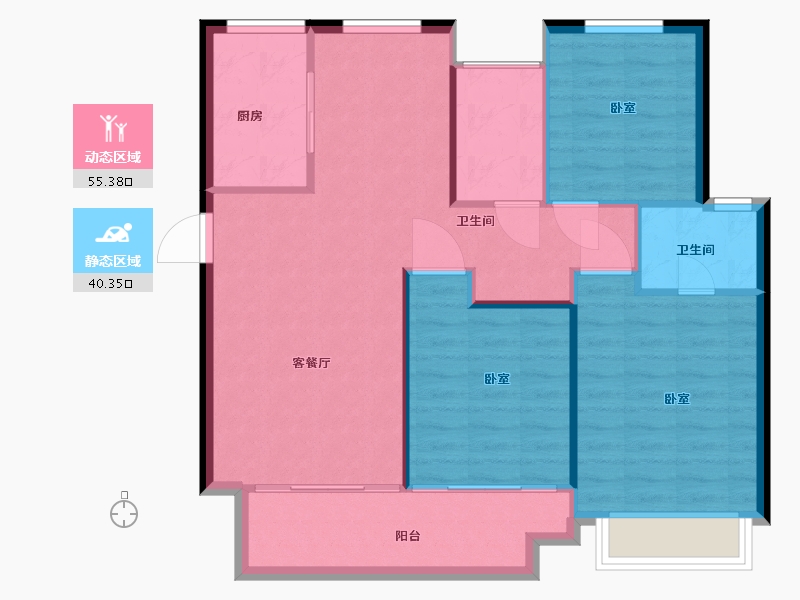 江苏省-无锡市-太湖雍华府-88.00-户型库-动静分区