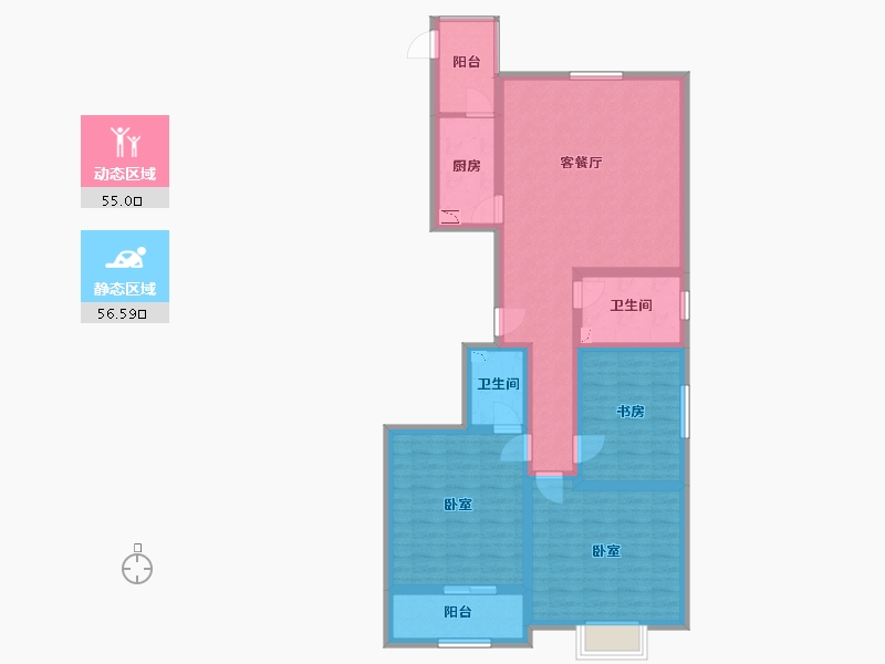 山西省-太原市-晋阳·五隆府-98.57-户型库-动静分区