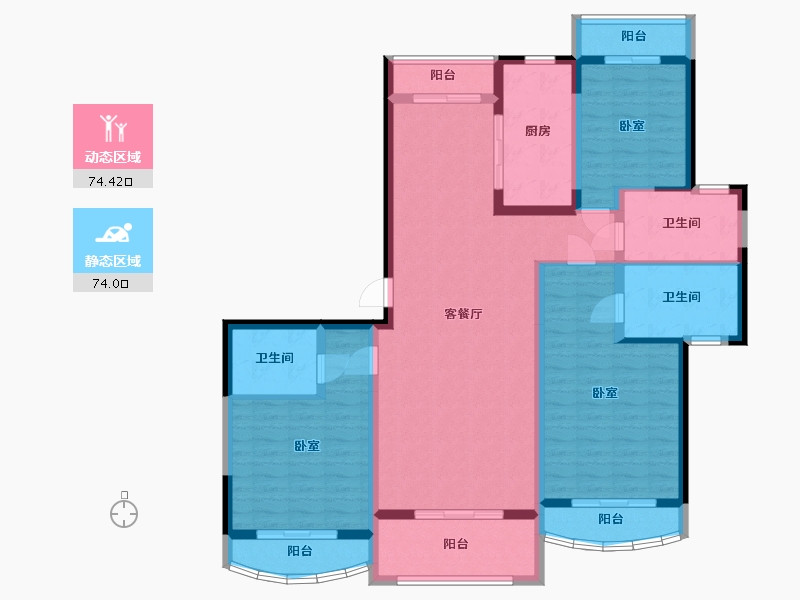 陕西省-渭南市-鸿基紫御观邸-133.41-户型库-动静分区