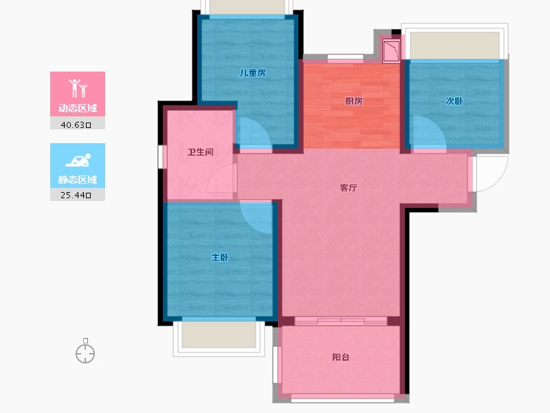 海南省-三亚市-碧桂园珊瑚宫殿-58.07-户型库-动静分区