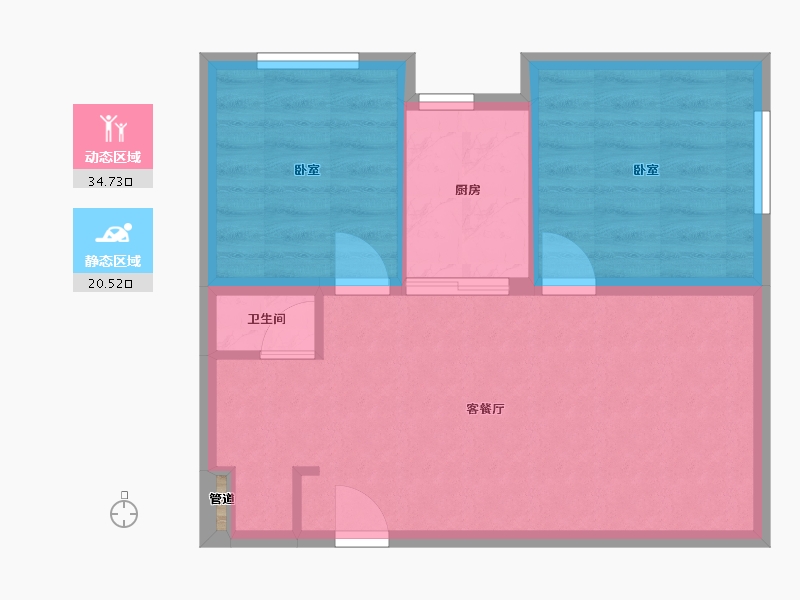 山西省-太原市-海唐金洲-49.90-户型库-动静分区